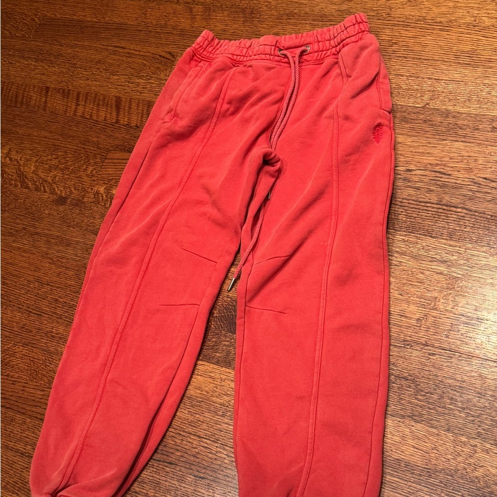 Free people washed red sweat pants XS